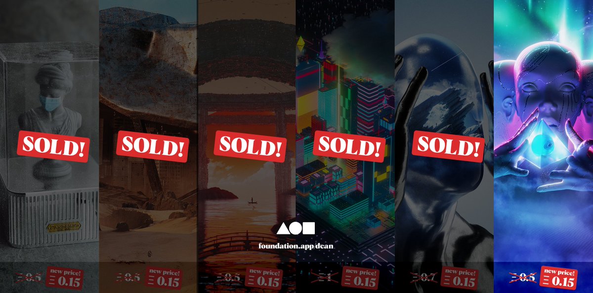 Don't forget, there is one last piece left of my big collection on @withFND! 
ONLYYYY 🚨𝟬.𝟭𝟱 𝗘𝗧𝗛🚨👀

Retweet it, let others know! 💜💜💜
👉foundation.app/@Dean/~/40270

#nfts #cryptoart #NFTartists #NFTdrop #NFTsale #NFTCommunity #nftcolllectors #digitalart