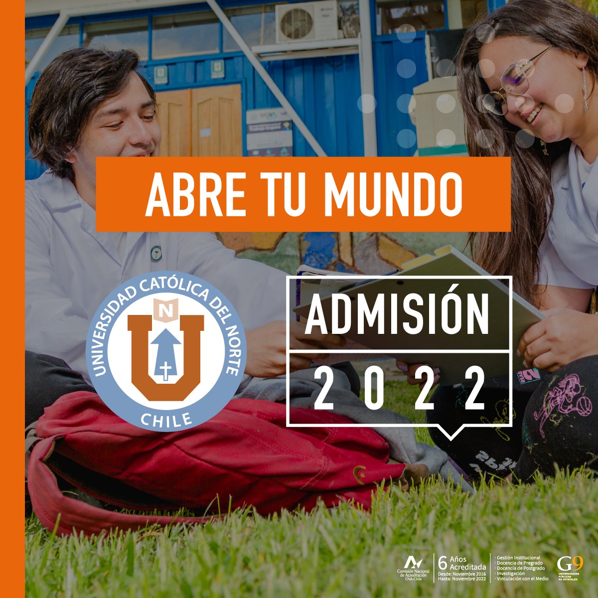 paceucn's tweet image. 🟠 ¿Por qué estudiar en la #UCN? 🟠

🔸 Gratuidad en Educación Superior 2022
🔸 Presencia en Antofagasta, Coquimbo y San Pedro de Atacama
🔸 6 años de acreditación en todas las áreas

Encuentra más información de la #UCN en ucn.cl 

 #AdmisiónUCN2022 #Abretumundo