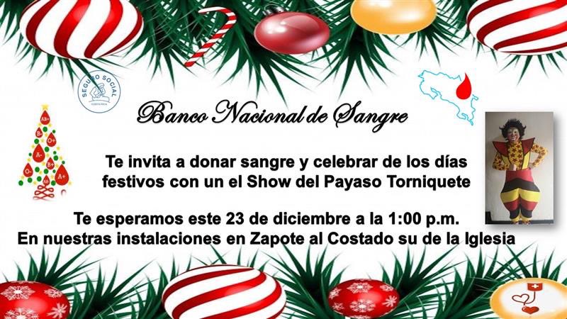 El Banco Nacional de Sangre te invita al Show del Payaso Torniquete… Dona Sangre y disfruta