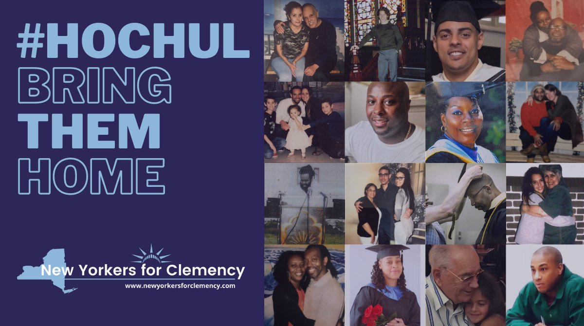 Join New Yorkers for Clemency Campaign and call on Gov. Hochul to correct the inhumane, racist policies of mass incarceration that has separated families for decades, by exercising her Clemency Power frequently, inclusively, and transparently.  #ClemencyNow
#HochulBringThemHome