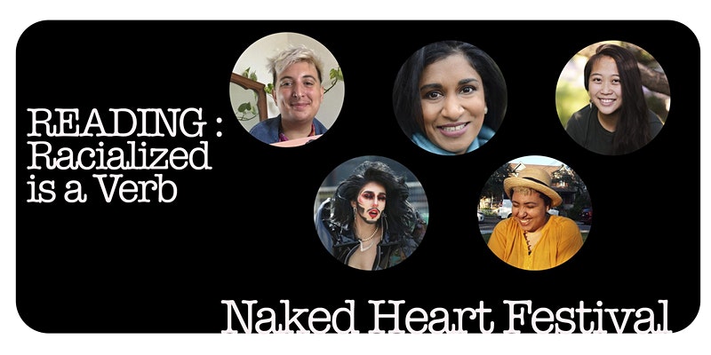 The Naked Heart closing virtual event is tonight @ 8pm. Join on GD TV (gladdaylit.ca/gdtv) for our annual reading, Racialized is a Verb, with <a href="/Anuja_V/">Anuja Varghese</a>
<a href="/theonlyelitareq/">sherlock homo 🤓</a>
Cleopatria Peterson
Jody Chan
(Sending love to @theirholiness!)
eventbrite.ca/e/reading-raci…