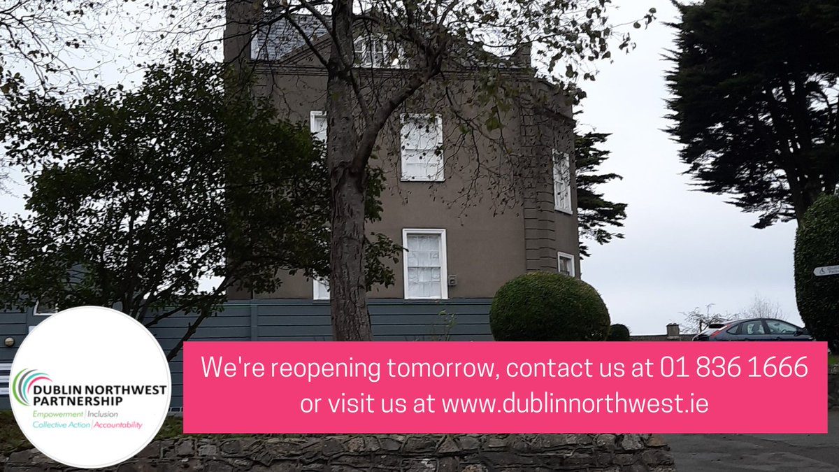 DNPartnership's tweet photo. We're reopening tomorrow, the 4th, after the Christmas break. Call us on 01 836 1666 if you'd like to link in with our services.
#localemploymentserviceswork
#dublinnorthwest
#community https://t.co/UQnOT41ReQ