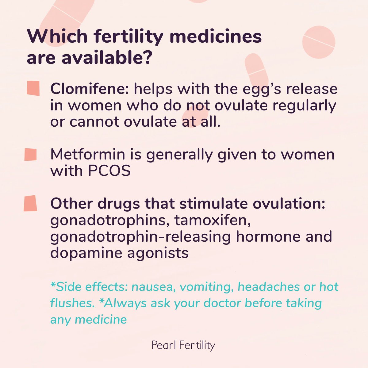 pearlfertility's tweet photo. 💊 Which are some of the fertility medicines available? 💊
.
.
.
🚩Always ask your doctor before taking any medicine! 🚩
.
.
.
Reference:
https://t.co/2nHfIpaRzM
#fertility #infertility #clomifene #pcostreatment #pcoswarriors #pcos #tamoxifen #ovulation #medicines #fertilidad https://t.co/KWvYAikf1D