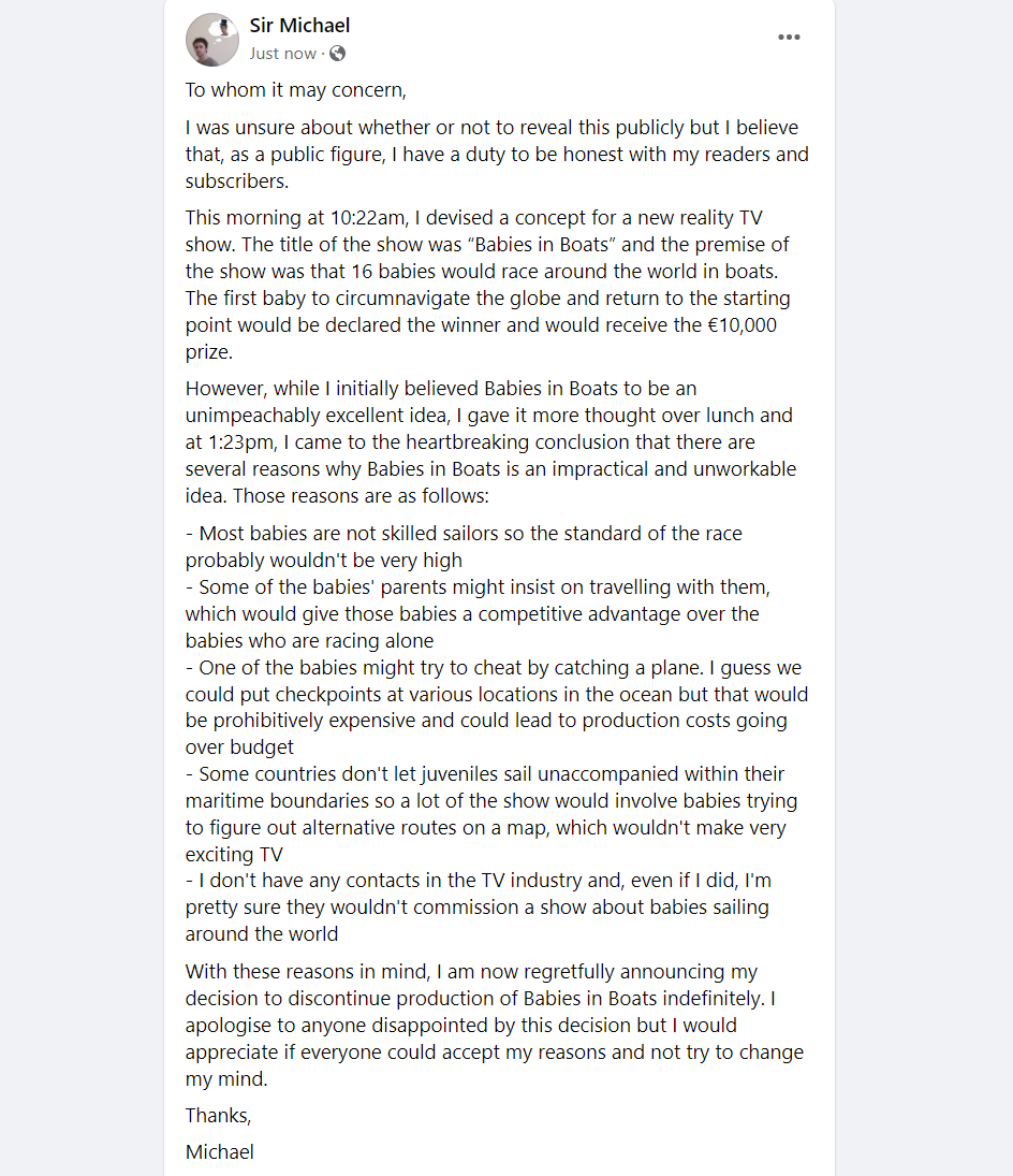 Sir Michael tweet media