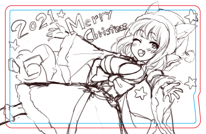 クリスマス桜こまりICカード、和風サンタっぽくこんな感じでいかがでしょうか 