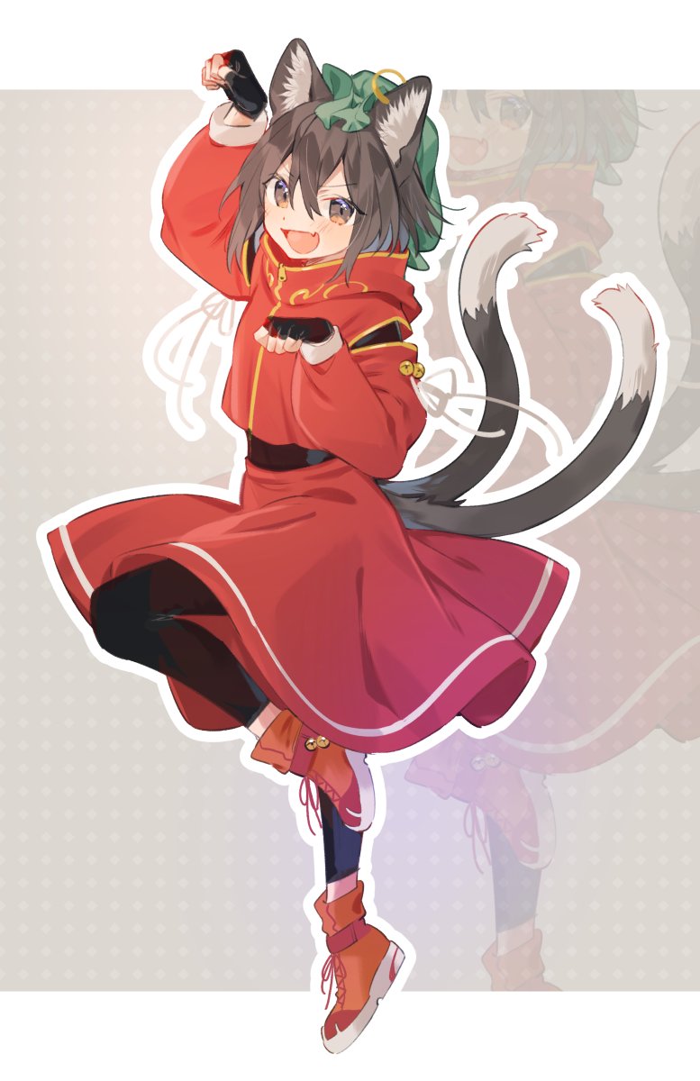chen 1girl tail cat ears animal ears cat tail hat solo  illustration images