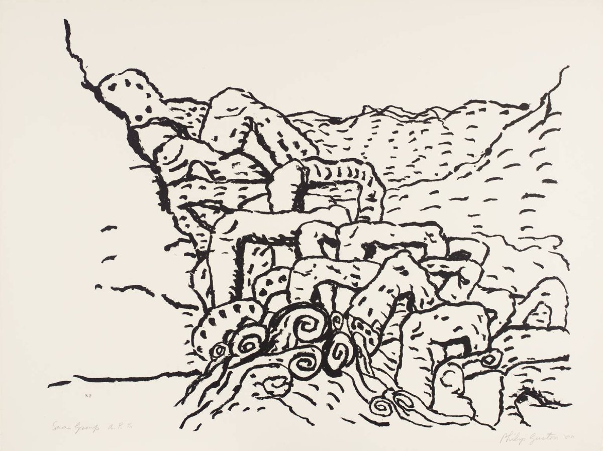PhilipGustonArt's tweet photo. Philip Guston, Sea Group, 1980 https://t.co/c27LBR8hF4 #philipguston #tatemuseum https://t.co/35fTq5XpPF