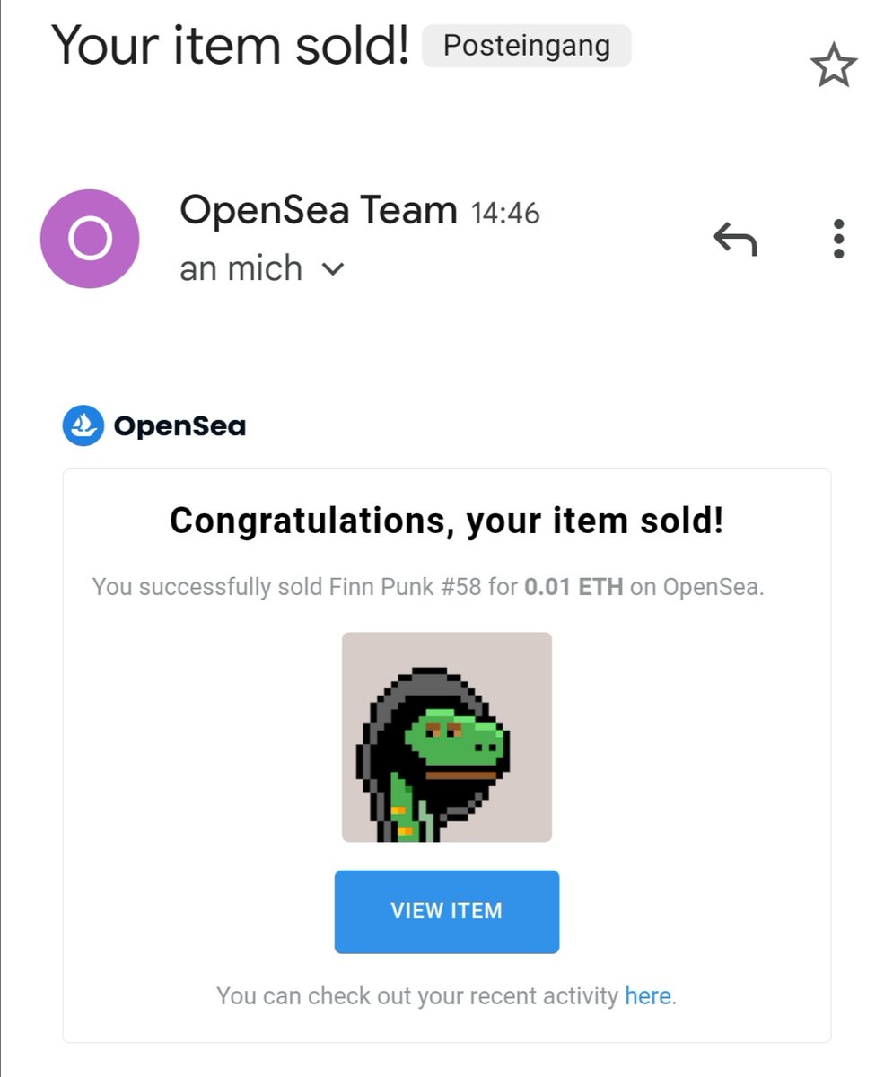 freddiDEV's tweet photo. Sheeesh, sold my Finn Punk for 8x 🤑
@DinosaurNFTS
#NFTCommmunity #NFT #nftcollector https://t.co/GkM0JNOkMC