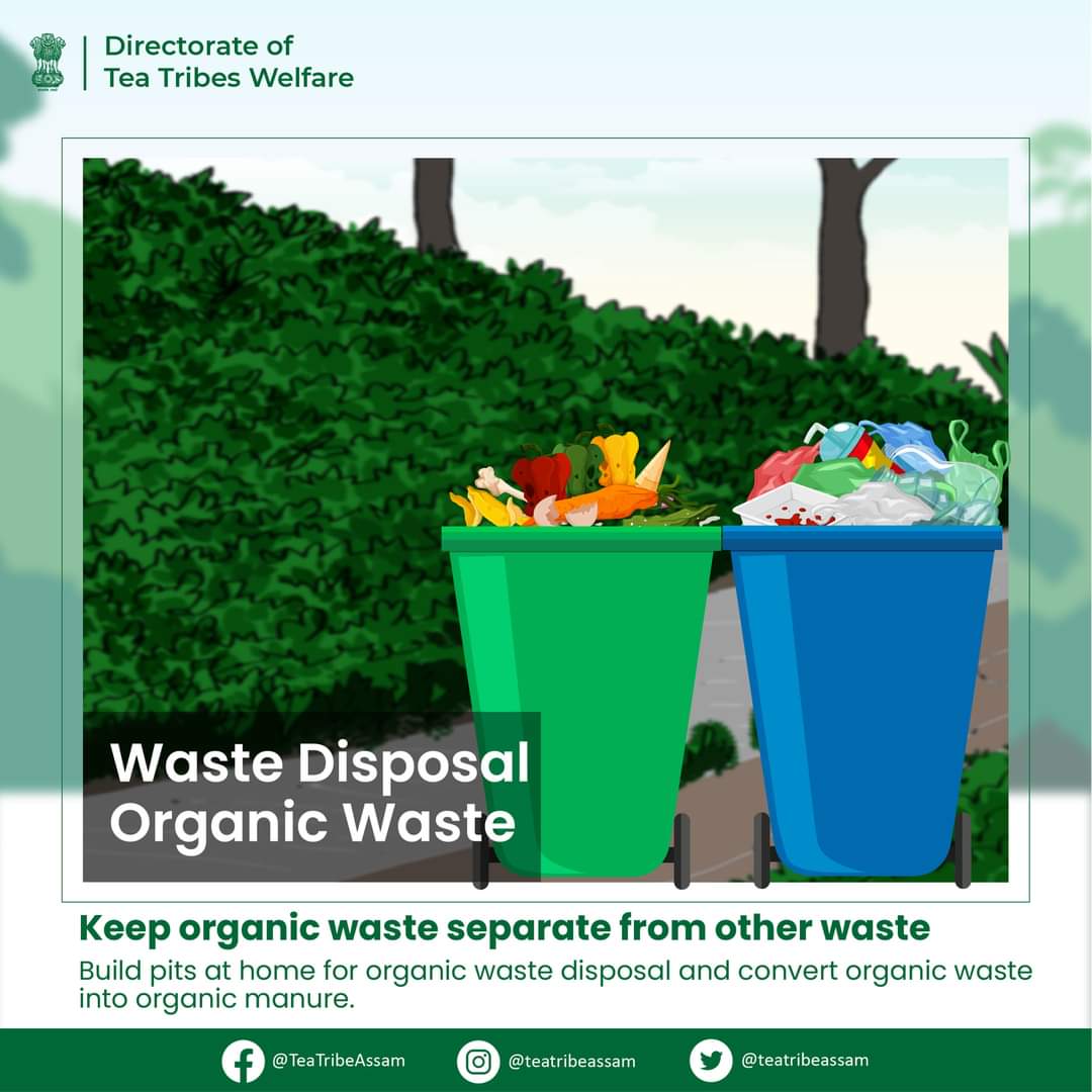 teatribeassam's tweet photo. Organic waste must be kept separate from other kind of wastes. Dispose organic waste by digging pits at home to convert them into organic manure.

#Assam #TeaTribeAssam #ODF #ODFPlus #organicwaste #organicmanure #disposablepit #DryWaste #WetWaste https://t.co/Ch2fnvOMdl