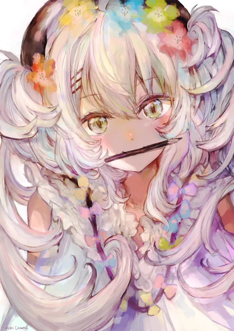 #2021年自分が選ぶ今年の4枚 

今年は手をやっちまったのであまり数描けなかった分、自分の絵について少し客観的な視点で考え事ができた1年でした!今は元気!
来年は心機一転、再スタートのつもりでお絵描き楽しんでいくぞ～!!食器の女の子の絵が楽しかったのでそういう創作の世界も描きたいです! 