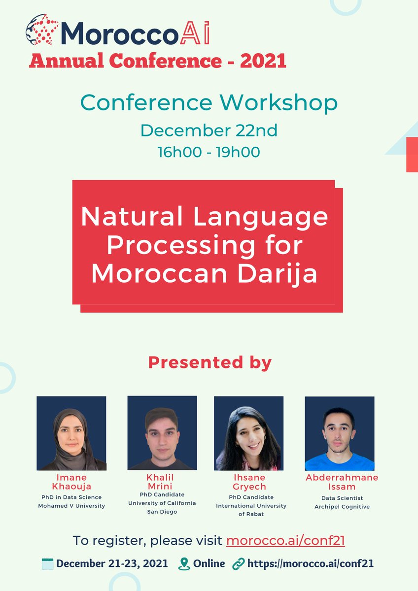 MoroccoAI's tweet photo. 📢 A team of NLP researchers is hosting a Workshop in NLP for Moroccan Darija.
The workshop will cover the state of NLP tools for Moroccan Darija,
Please check out our 𝐩𝐫𝐞𝐫𝐞𝐪 workshop covering the basics of NLP Here : https://t.co/ruRFDwr9qH
Have a amazing learning day https://t.co/Wq4RRQKD92