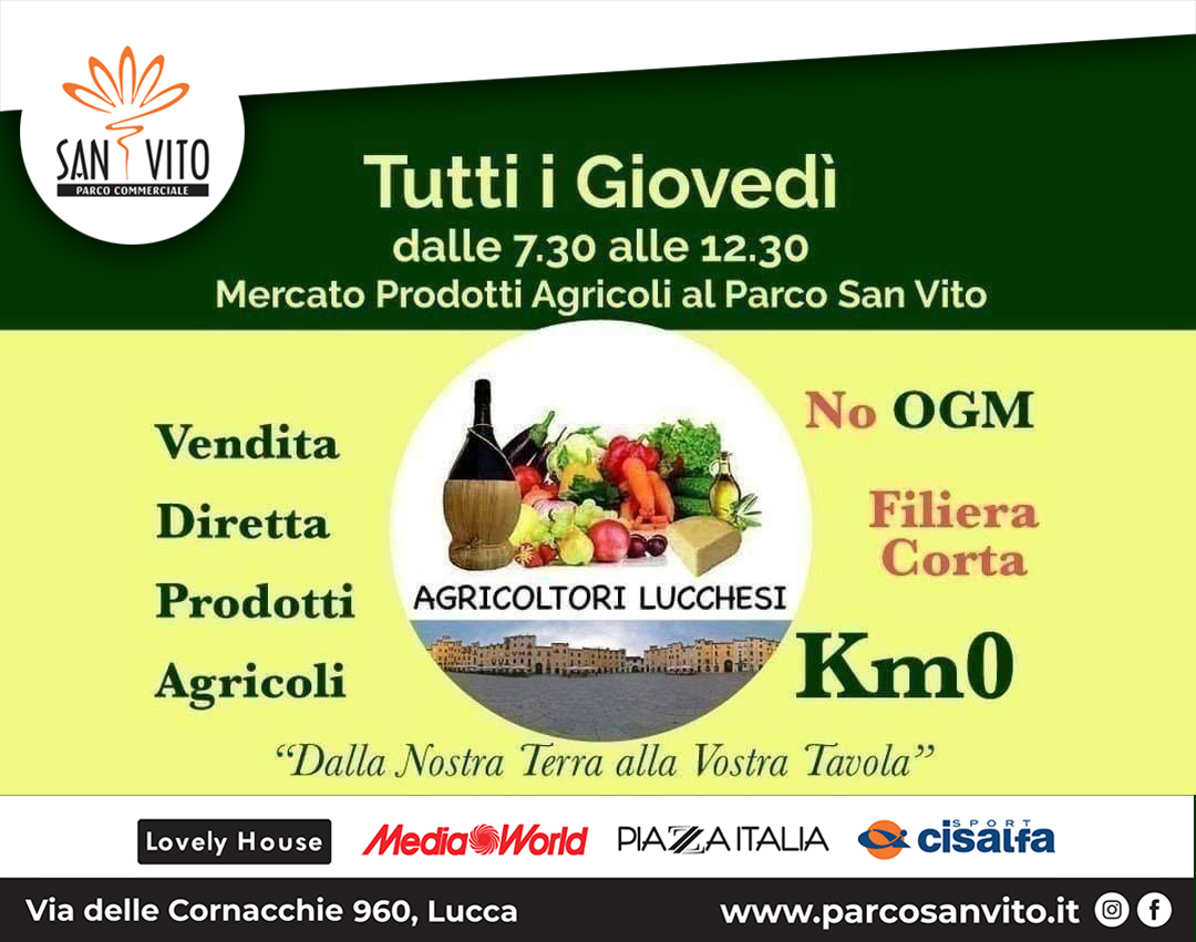 Anche #domani, come tutti i #giovedì, i produttori lucchesi a chilometro zero ti aspettano al #ParcoSanVito dalle 7.30 alle 12.30! 💪

#mercato #lucca #igerslucca #domattina #giovedi #22dicembre #23dicembre