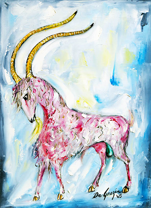 DeGraziaGallery's tweet photo. In the early 1970’s, #DeGrazia created a series of astrological paintings, drawings, and essays. Many have requested that I share the series with you as the zodiac signs change so here is a photo of DeGrazia’s “Capricorn”, have a great birthday month! ♑️ 🐐 #Capricorn #HornedGoat https://t.co/Ao4miqtoEI