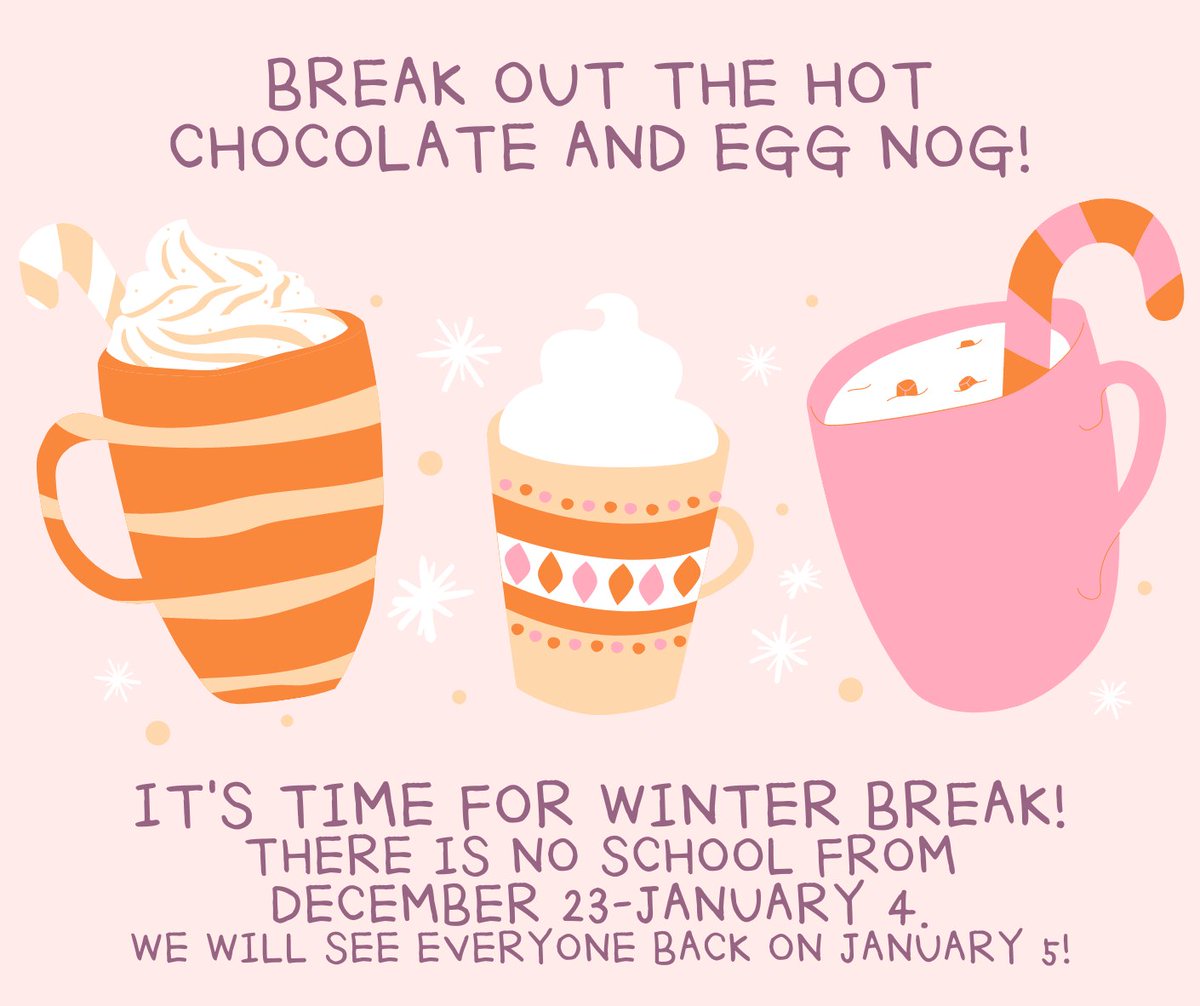 Woo hoo! Winter break is here! We hope everyone has a safe and happy winter break. We will see everyone back on January 5. (Teachers - we will see you back on the 4th!) <a href="/NorthPolkCSD/">North Polk CSD</a> #WinterBreak #CentralStrong