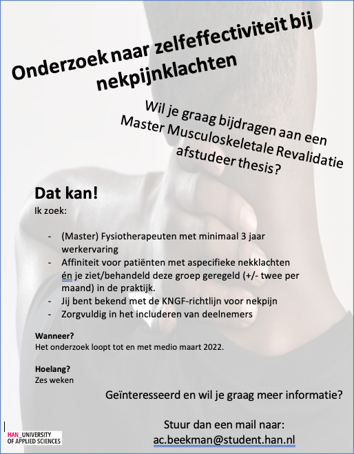 ACBPhysio's tweet photo. Aan alle collega #fysios
Kun jij helpen of ken je een collega die kan helpen bij mijn afstudeeronderzoek? @KNGF_Fysio #fysiotherapie https://t.co/drVXsC7uT5