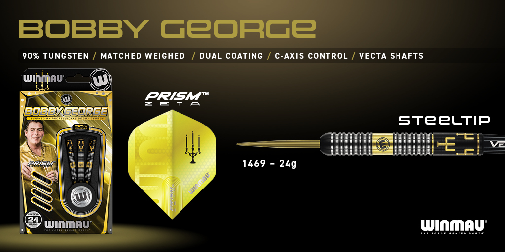 Winmau's tweet image. Bobby George 🪙 

Designed by the "King of Bling" Bobby George these stunning 90% tungsten darts are machined to Winmau's industry-leading standards, featuring complex C-Axis machining and genuine gold plating.

➡️ Explore: winmau.com/winmaulaunch20…

 #WinmauLaunch #KingofBling