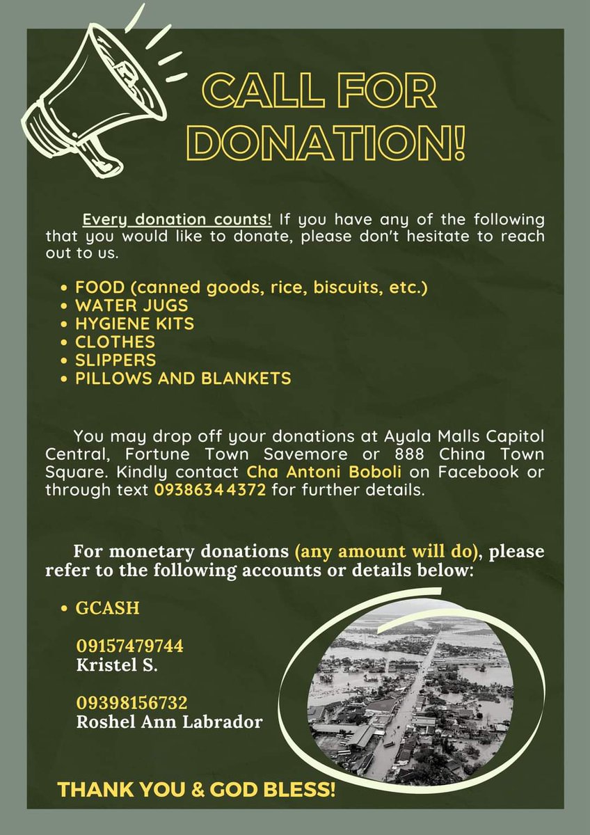 Its_Erowneh's tweet photo. CALL FOR DONATION!!
I am using this account to knock on your hearts to help VisMin, the typhoon had hit our HOMES.Any amount is accepted! Also please help me trend the #BangonVisMin and #HelpVisMin

DONATION UPDATE: WE RECIEVED  CLOTHES, WATER, AND 15O PESOS https://t.co/2yyMjXjvbQ