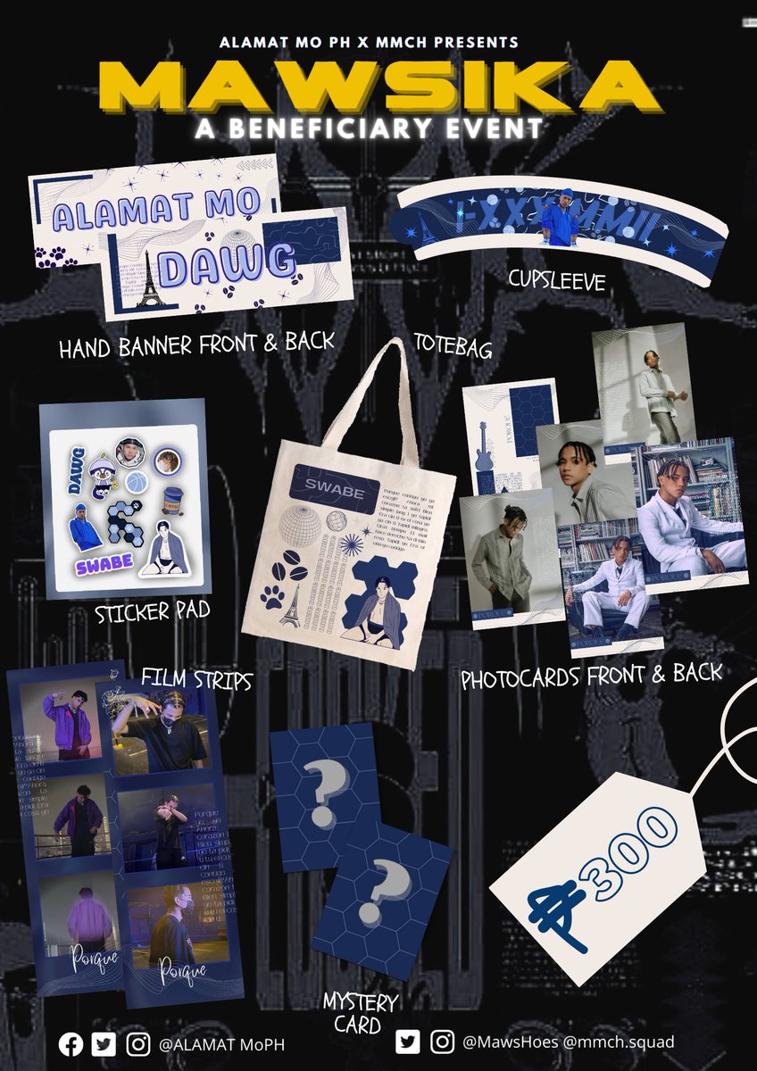 ALAMAT_MoPH's tweet photo. Alamat Mo PH and MMCH presents MAWsika: A Beneficiary Event’s Cup Sleeve Kit

Price: 300 php

Inclusions: 
Cupsleeve
Hand banner
Sticker pad
Tote bag
Film strips
Photocards
Mystery cards

#MAWsika A Beneficiary Event
#ALAMAT_Mo #MOnDOS #ForTheAetas #ALAMAT @Official_ALAMAT https://t.co/FTXdPQvaji