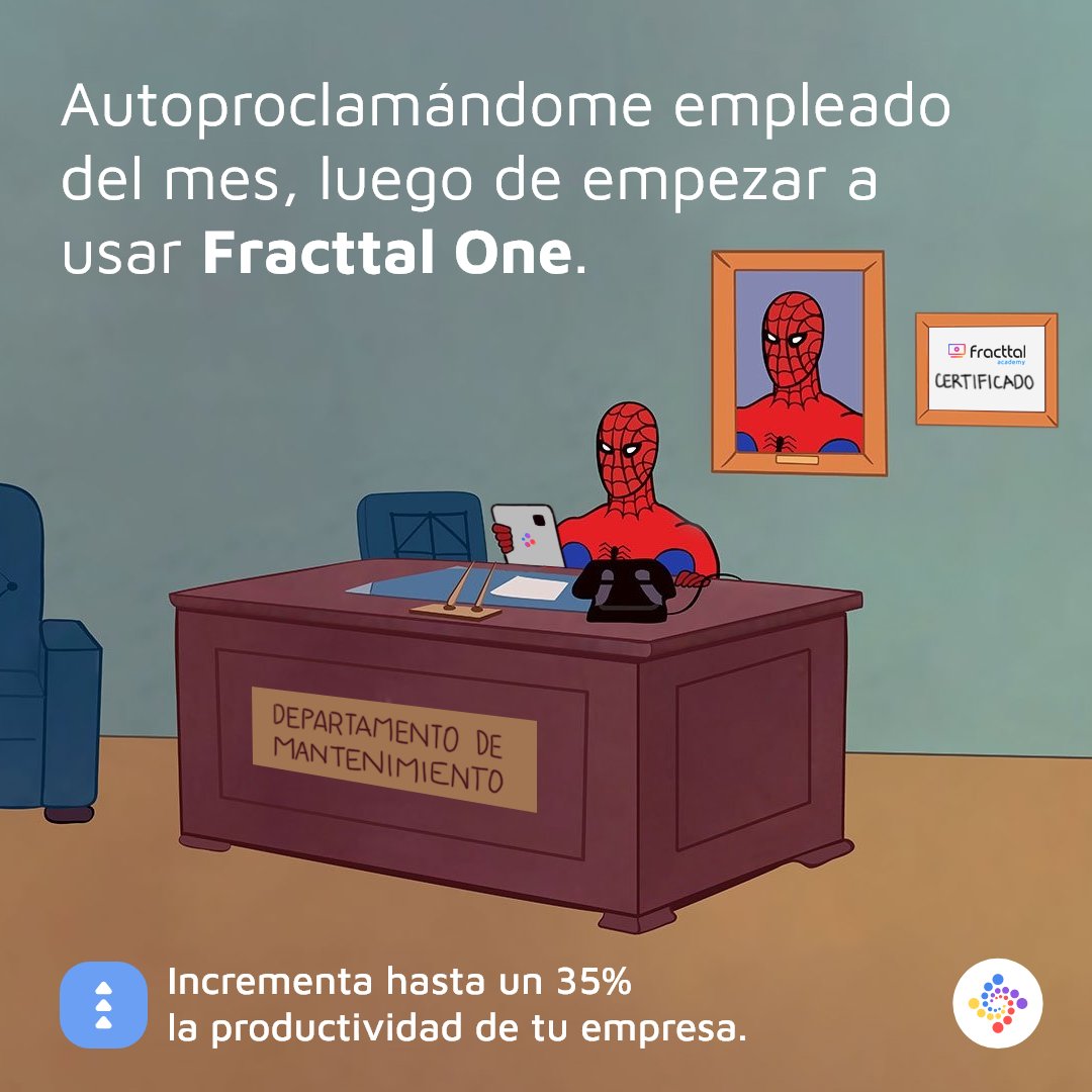 fracttal's tweet photo. Para usar #FracttalOne no es necesario ingresar al #Multiverso ♾️ 🌍 y llamar a toooooodas las mejores versiones de ti a trabajar 👩🏻‍💻🧑🏽‍💻👨🏼‍💻. #Fracttal #Mantenimiento #Software #SpiderMan #NoWayHome #Multiverse https://t.co/YEN7Km1hzm