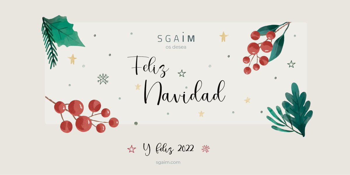SGAIMspain's tweet photo. Desde SGAIM, queremos desearos una feliz Navidad y un prospero año 2022.
🌟 ¡Esperamos que se cumplan todos vuestros deseos! 🌟
Nosotros seguiremos a vuestro lado para ayudaros a cumplirlos.
#feliznavidad #beSGAIM #tecnología #transformaciondigital https://t.co/Zw6SZi0UyL