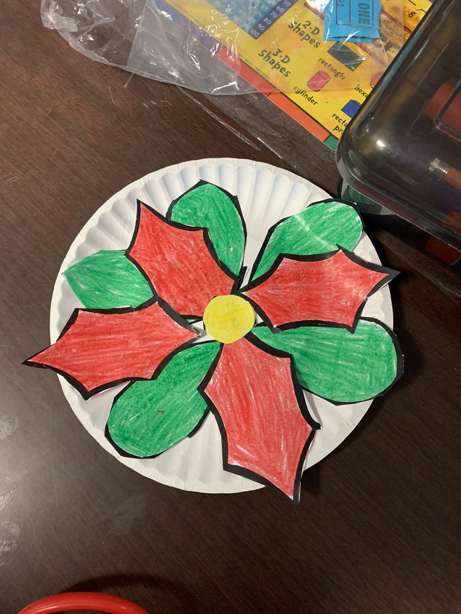 CMESsavage's tweet photo. After learning about Las Posadas, sts read the Legend of the Poinsettia & learned why poinsettias are a symbol of Las Posadas. We then made our own poinsettia. #teamcmes https://t.co/T6Rj33KTox