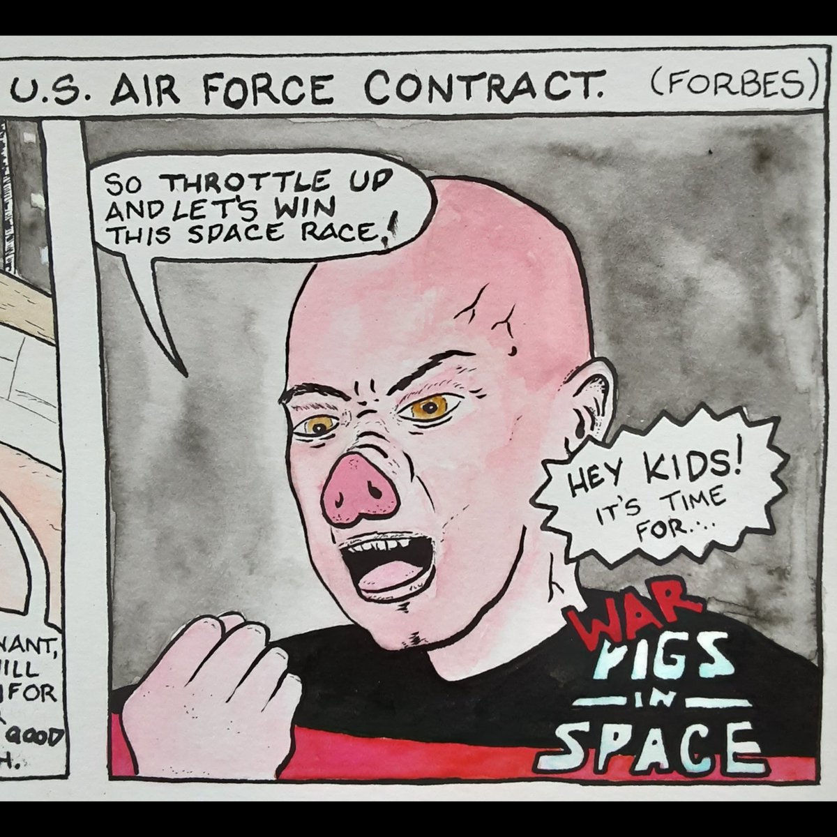 Loose_Apples's tweet photo. The space billionaires issue a lot of high-falutin talk for guys who chase blood money. 

#elonmusk #jeffbezos #spacebillionaires #starwars #startrek #pigsinspace #muppets #military https://t.co/67iQiT7Bem