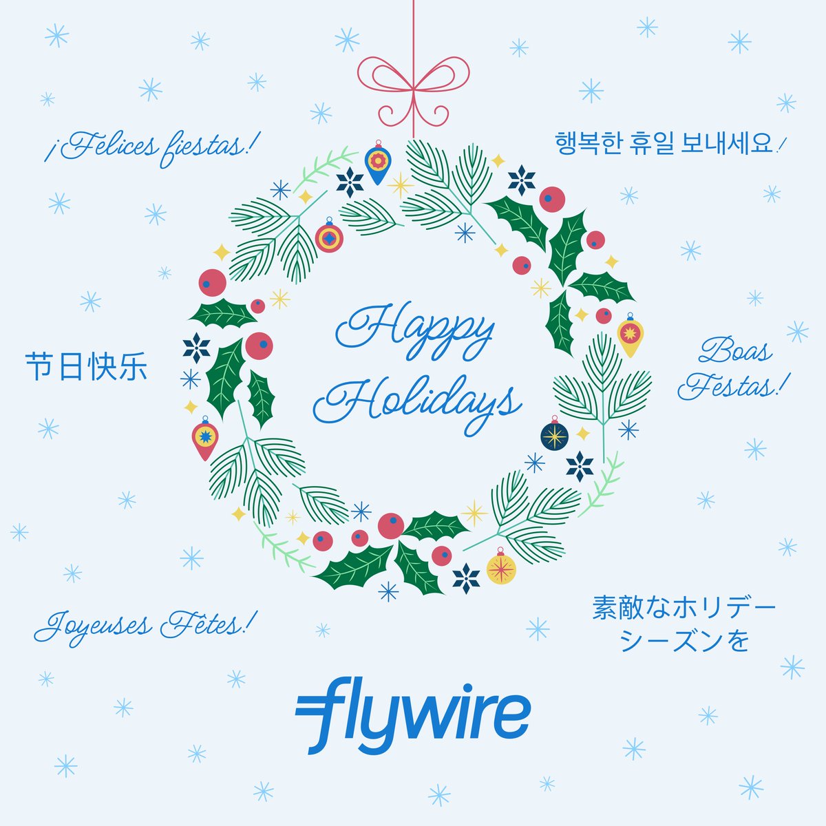 Happy holidays to all of our amazing followers from Flywire! #insideflywire #happyholidays #flywire