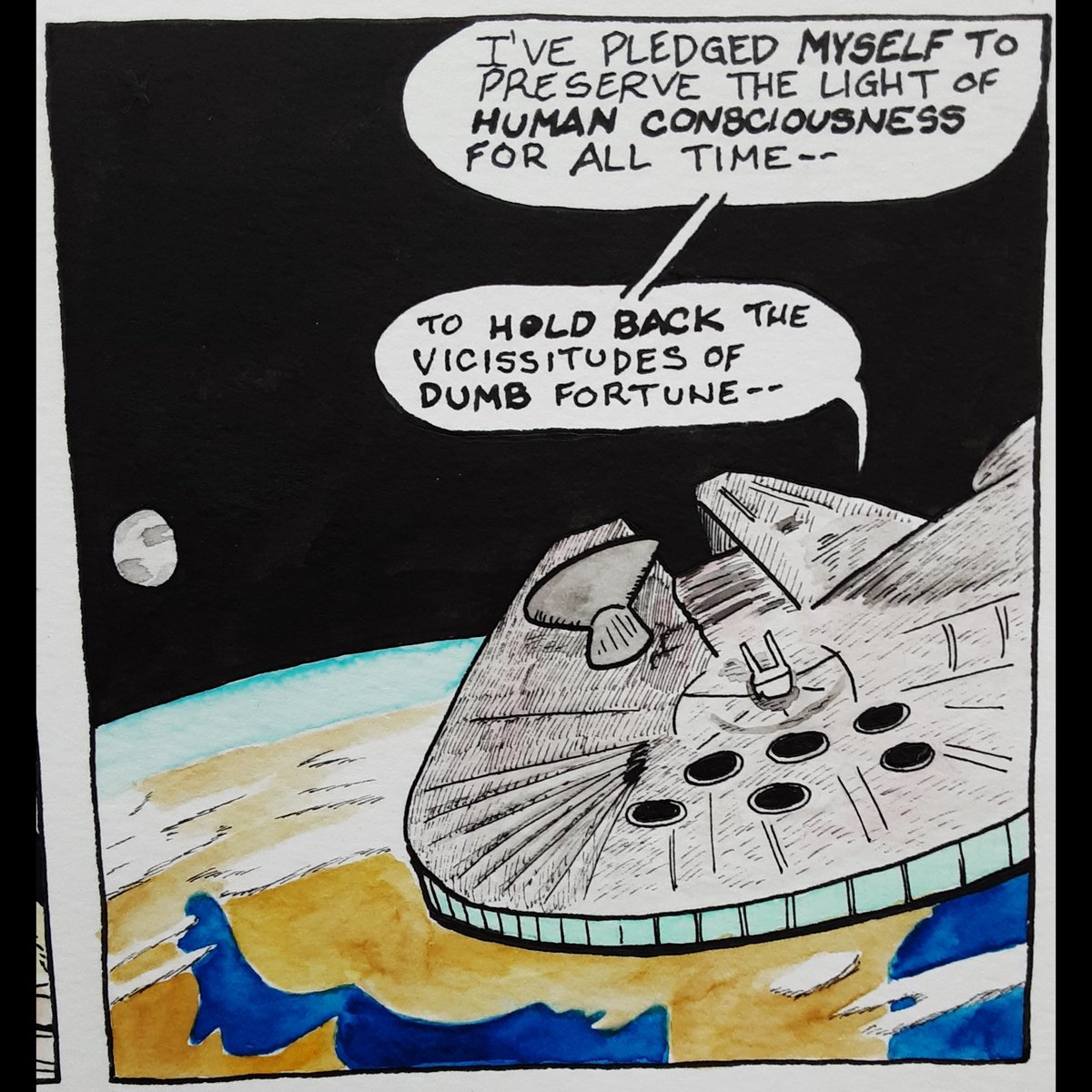 Loose_Apples's tweet photo. The space billionaires issue a lot of high-falutin talk for guys who chase blood money. 

#elonmusk #jeffbezos #spacebillionaires #starwars #startrek #pigsinspace #muppets #military https://t.co/67iQiT7Bem