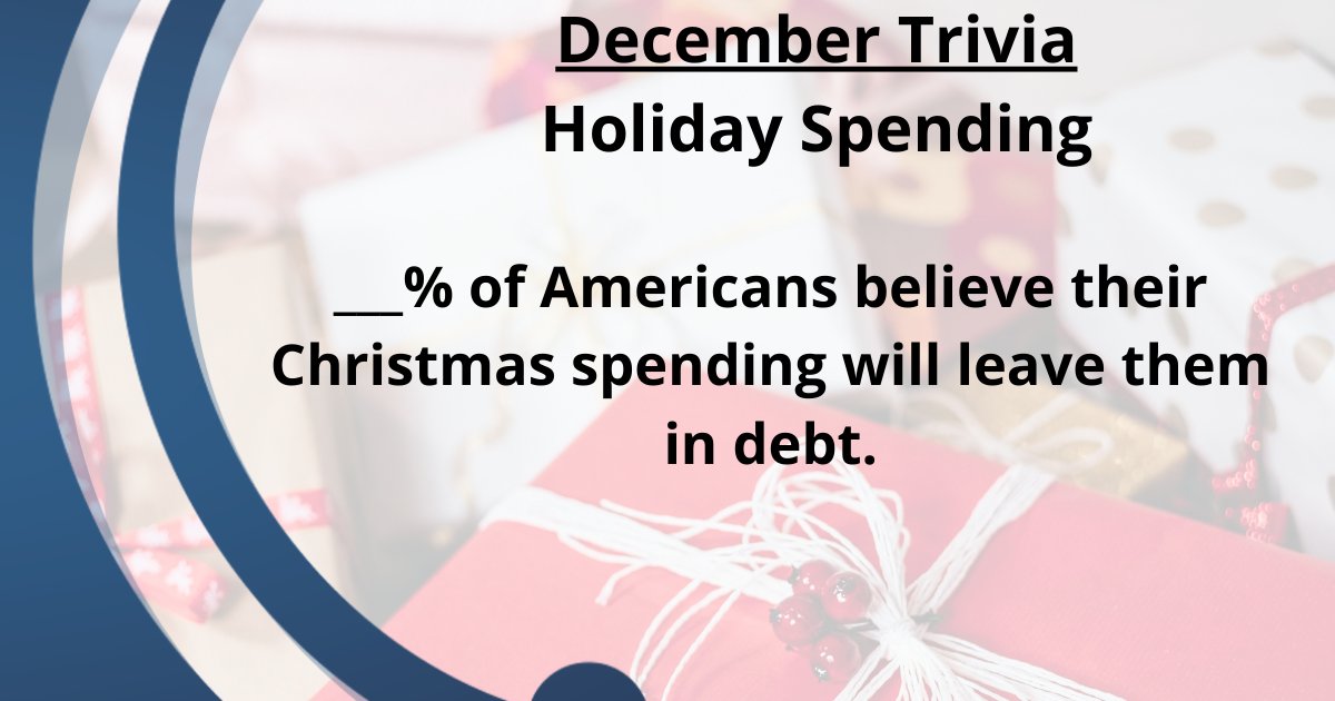 Weekly trivia time! 

___% of Americans believe their Christmas spending will leave them in debt.

Comment your best guess below!
