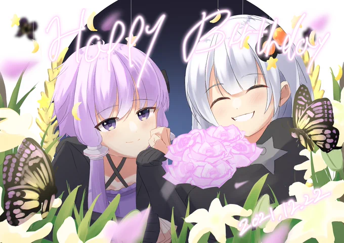 遅刻したけどおめでと!!
#結月ゆかり誕生祭2021 
#紲星あかり誕生祭2021 
#ゆかりあかり誕生祭2021 