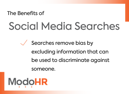ModoHRtech's tweet image. A candidate's race, religion, age, and other characteristics can be present on their social media accounts. Third-party Social Media Searches help to remove unconscious bias when identifying risks in a candidate's profile. #backgroundscreening #socialmedia #hrtech