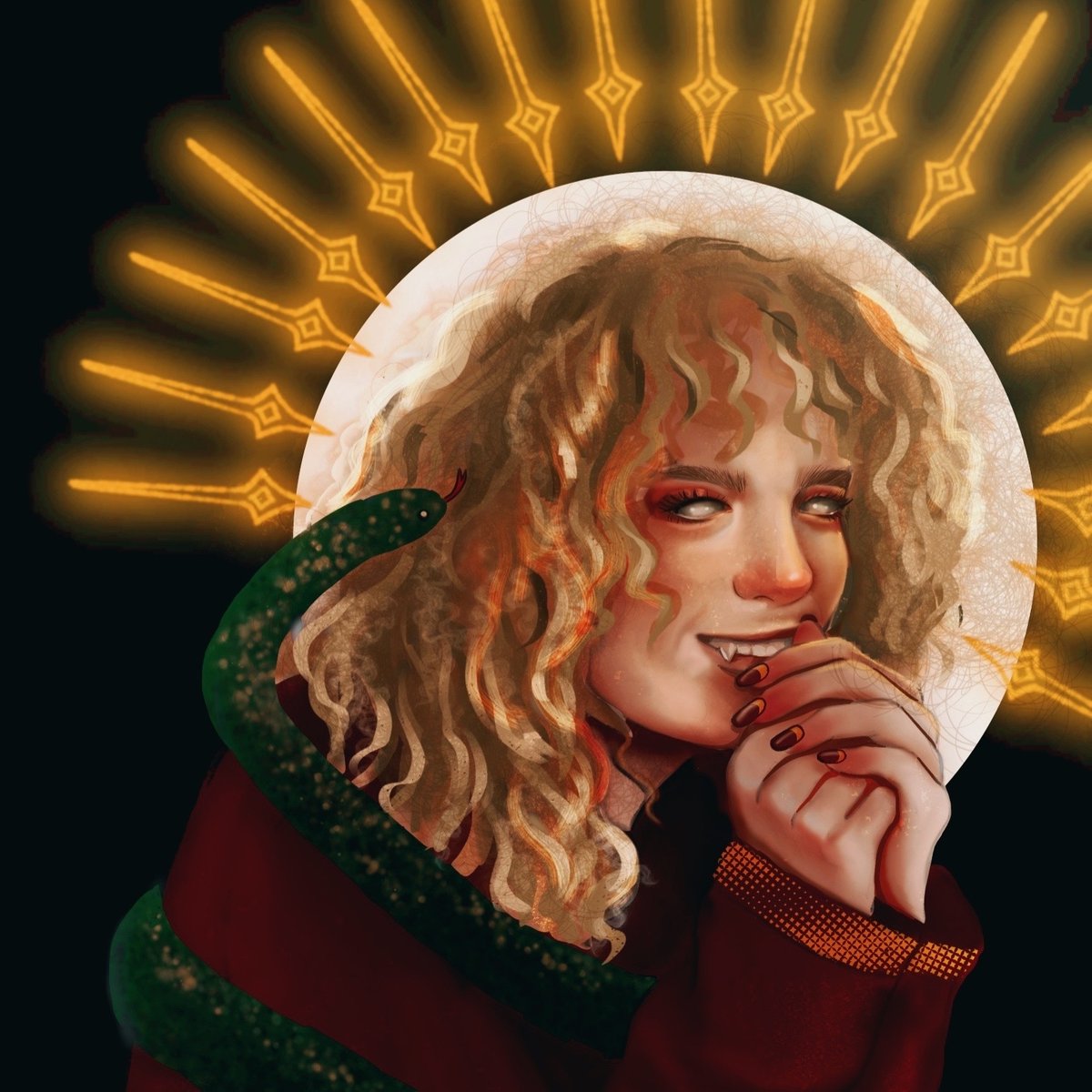 WillingAndFable's tweet photo. What is @therowanhall if not just an actual snake goddess incarnate?
Drawn by @_tracecode_
.
#WillingAndFable #history #mystery #mythology #podcast #digitalart #art #illustration https://t.co/Qo6Lc5tXMx