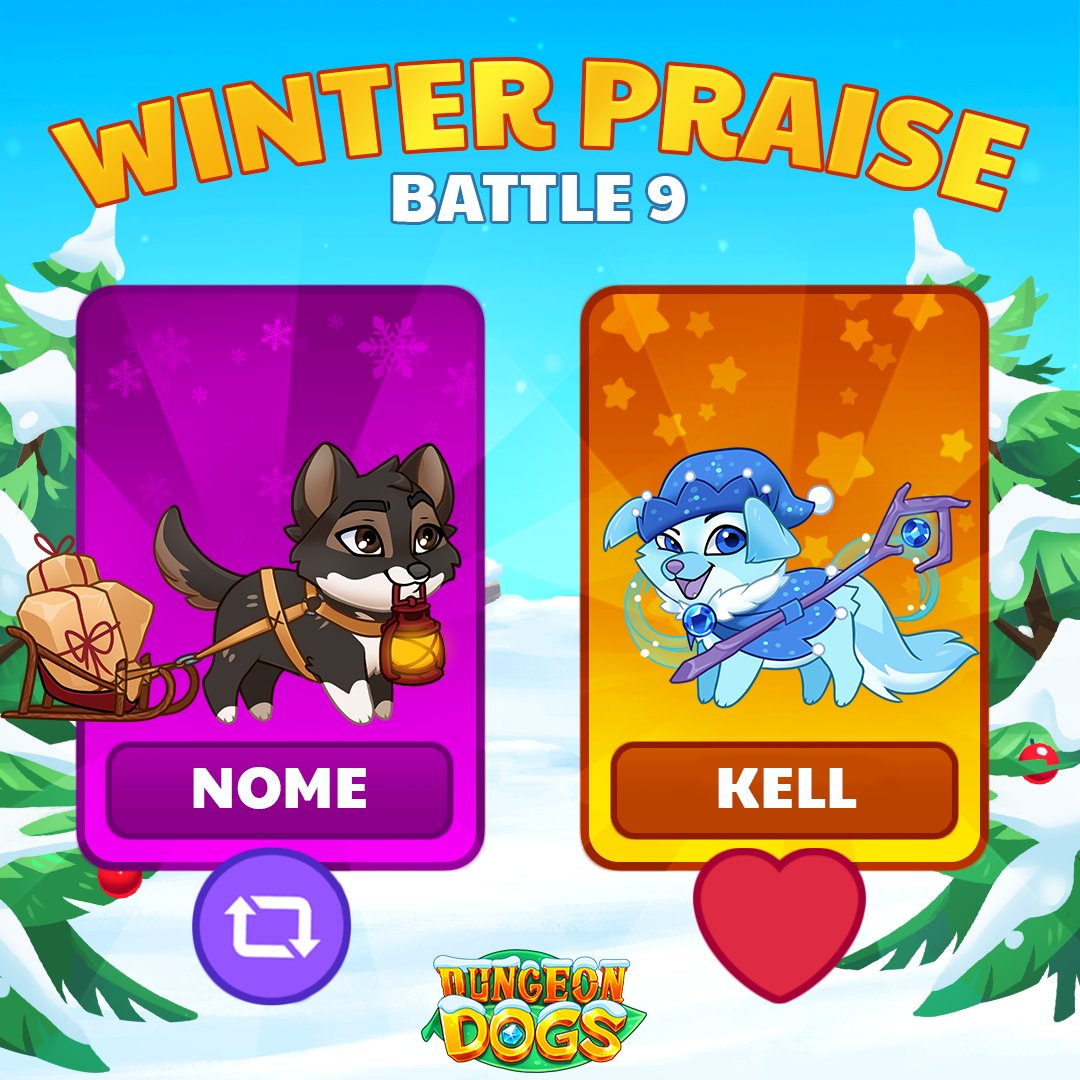 Dungeon_Dogs's tweet photo. 🛷 The fastest dog in Lupinia will be battling Kell - the Winter Trickster ❄️ Who will outsmart who? Vote by retweeting or liking this tweet! 🔁❤️ #Battle https://t.co/HNFt090xwQ