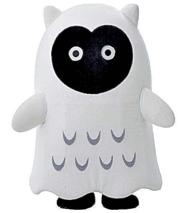 Cue-chan the ghostly Ural owl is the mascot for Creative Office Cue. 