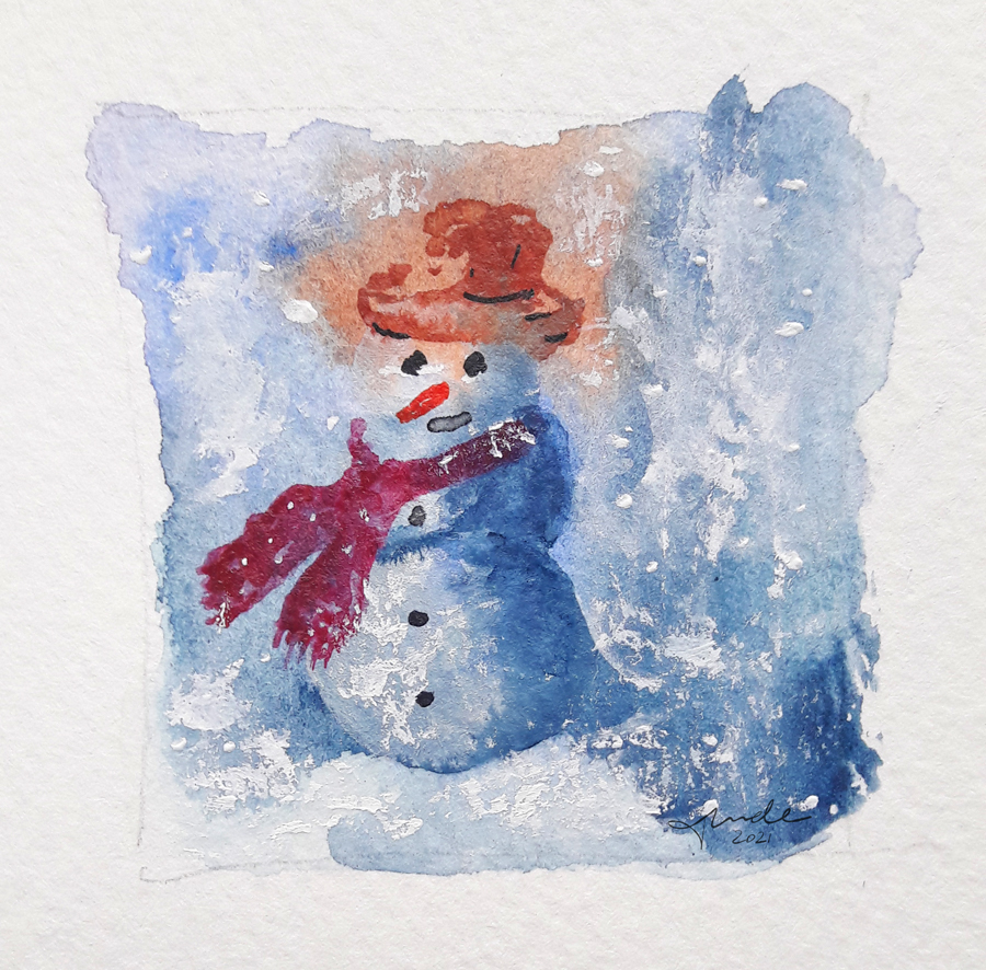 Snowman in the blizzard. Mini drawing, 2x2 in.

#watercolour #winter #festiveseason #minidrawing #blizzard #tundeart #watercolourpainting #snowman