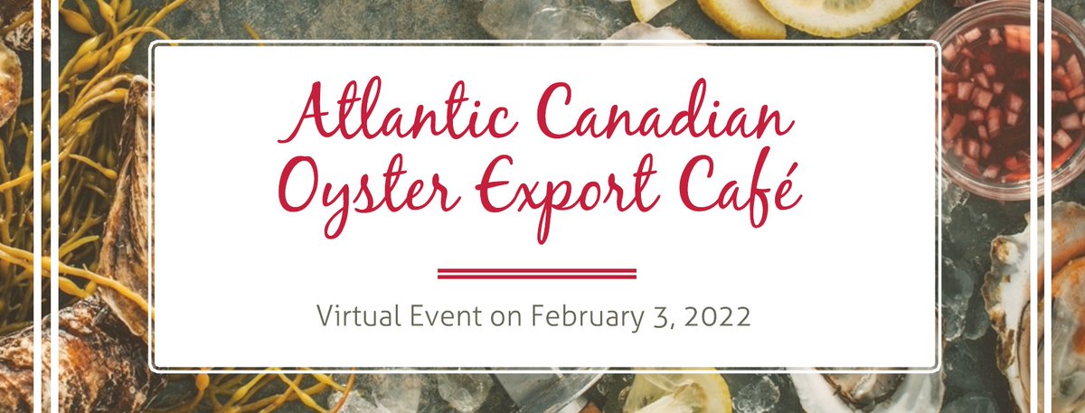 SeaFarmers's tweet photo. Calling all oyster farmers! The registration deadline to participate in the Atlantic Canadian Oyster Export Cafe on February 3rd is January 7th. Make sure to get your applications and entrance fee to us by using the page below. 
https://t.co/6wcQG0RhHA https://t.co/Qqv0N8aPIx