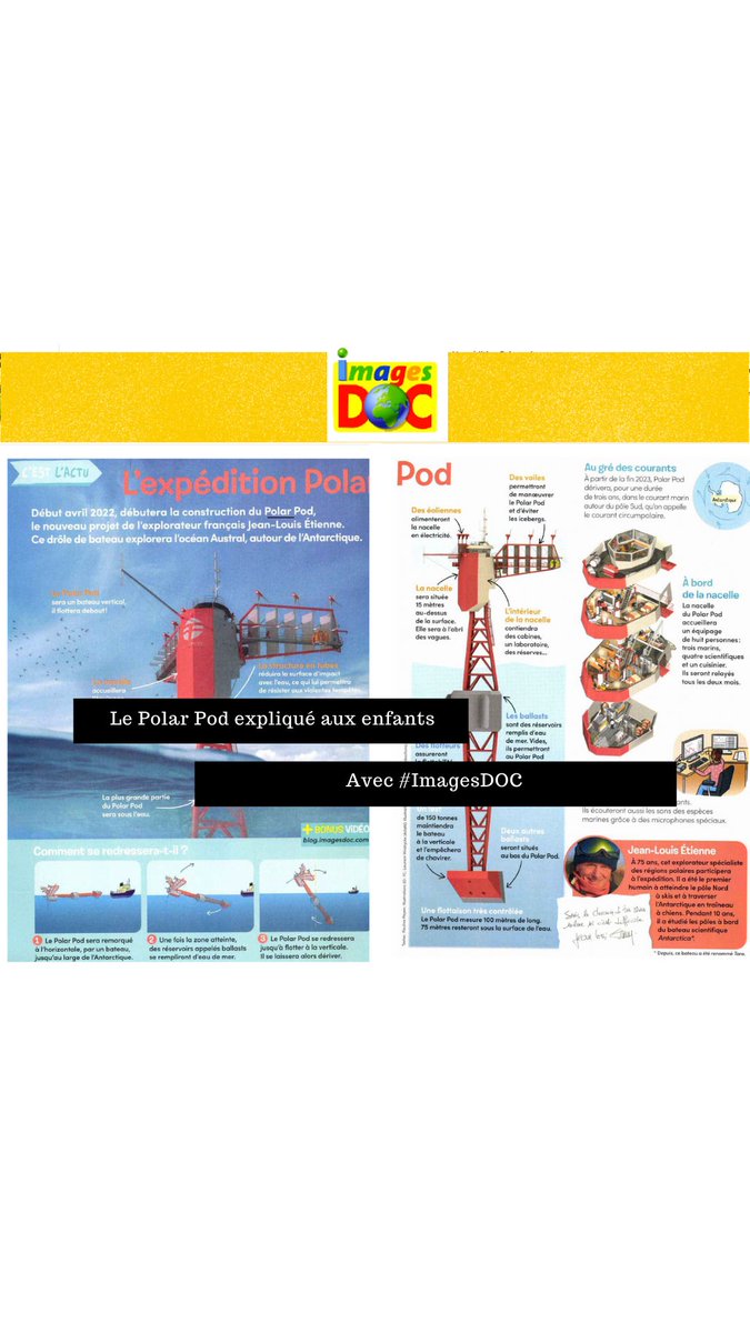 PolarPodExpe's tweet photo. En kiosques ! #polarpodexpe expliqué aux enfants avec #imagesdoc !
#exploration #sciences #oceans #transmission #pedagogie #jeanlouisetienne @jletienne https://t.co/cyukRTJJTI
