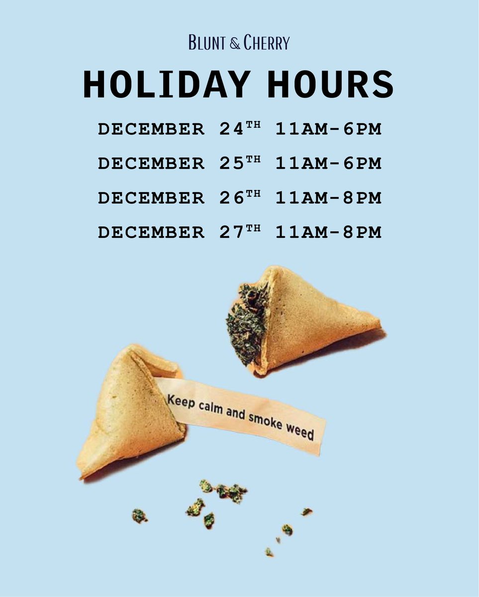We’ll be OPEN Christmas Day! Wishing you all a safe &amp; happy holiday season!
#bluntandcherry #Toronto
