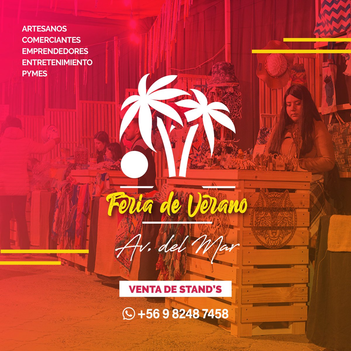 rentlight's tweet photo. 🌴 Feria de Verano Av. del Mar ☀️🛍️
¡Estamos de vuelta! ¿eres emprendedor?, no te quedes fuera y asegura tu cupo 😉  stan's disponibles, excelente ubicación en La Avenida del Mar 🏖️.
Comercializa tus productos 📣
Más información y reservas al +56 9 8248 7458 📲 https://t.co/g8v2kV0wn7
