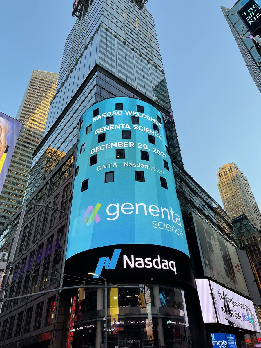 ItalyinNY's tweet photo. Storica quotazione al @nasdaq di GENENTA Science, prima azienda italiana a listarsi nel mercato USA dei titoli Tecnologici. 🇮🇹 leader anche nella ricerca scientifica #genentascience #nasdaq #fightagainstcancer #tecnology #biotech #research #italianresearch https://t.co/2LrpYp8aF3