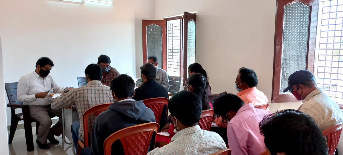 mb_telangana's tweet photo. The Chief Engineers &amp; Superintending Engineers reviewed with #MissionBhagiratha teams on status of O&amp;M Phase II, III&amp;CR's
1)Sri  G.ChennaReddy sir at Suryapet. 
2)Sri A.Chandramouli sir at Rangareddy.
3)Sri Y.Krishnaiah sir at Choutuppal division. 
@SmitaSabharwal @DayakarRao2019 https://t.co/QyfAyztyes