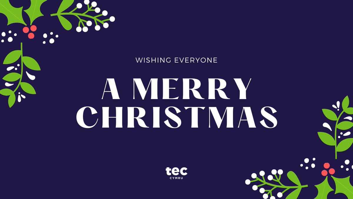 The team will be working reduced hours over the festive period and our social media channels will be quiet until the New Year.

Wishing you all a Merry Christmas and a Happy New Year from us all here at #TECCymru.

🎄✨#MerryChristmas #HappyNewYear