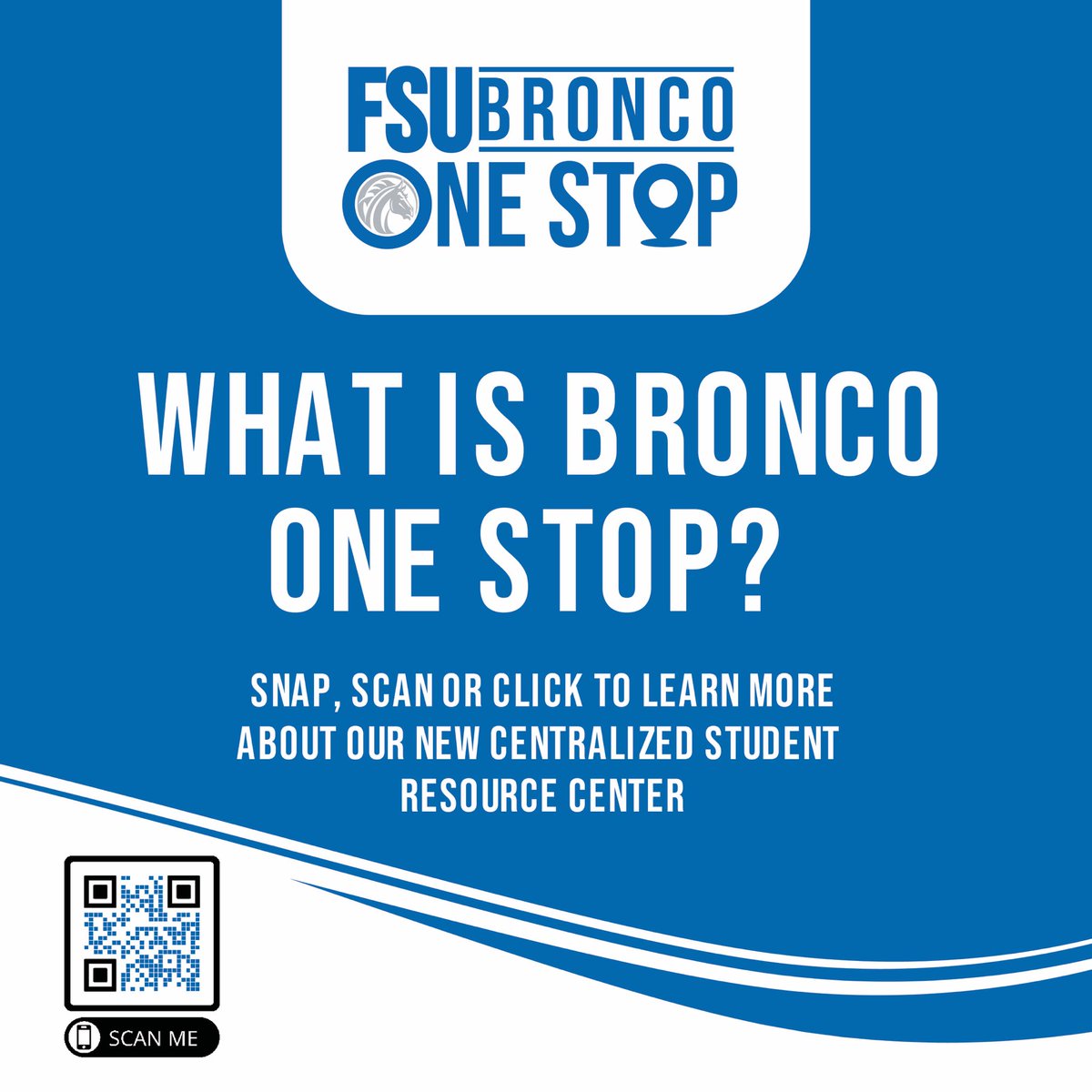 Connect1867's tweet photo. Starting January 12th, Bronco One Stop is the new go-to for everything from Financial Aid to Academic Advising &amp; more. Scan the QR code or visit https://t.co/lNG0GijVZe to learn more.
#BroncoOneStop #Broncopride #faystate https://t.co/iDlmEdod9m
