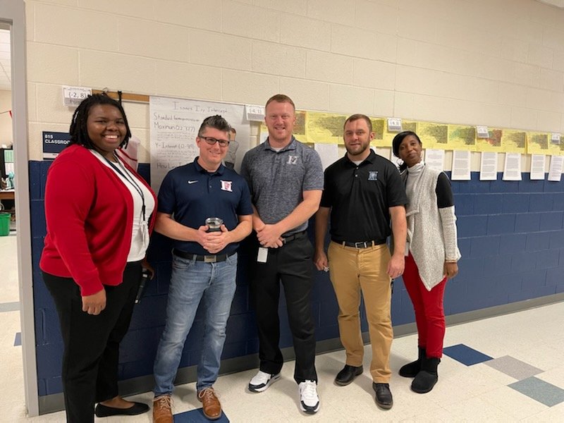 ARichardsonCCS's tweet photo. Before the holidays we were able to celebrate @hickoryridgemid Mavericks of the Month for December.  Congrats Mr. Boyd &amp; Mr. Platt.

@TimTaylorHiRMS 

#adminINtraining #PrincipalIntern #HickoryRidge #MiddleSchool https://t.co/nT4uRIdL3j