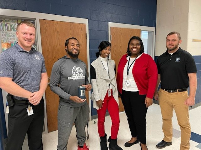 ARichardsonCCS's tweet photo. Before the holidays we were able to celebrate @hickoryridgemid Mavericks of the Month for December.  Congrats Mr. Boyd &amp; Mr. Platt.

@TimTaylorHiRMS 

#adminINtraining #PrincipalIntern #HickoryRidge #MiddleSchool https://t.co/nT4uRIdL3j