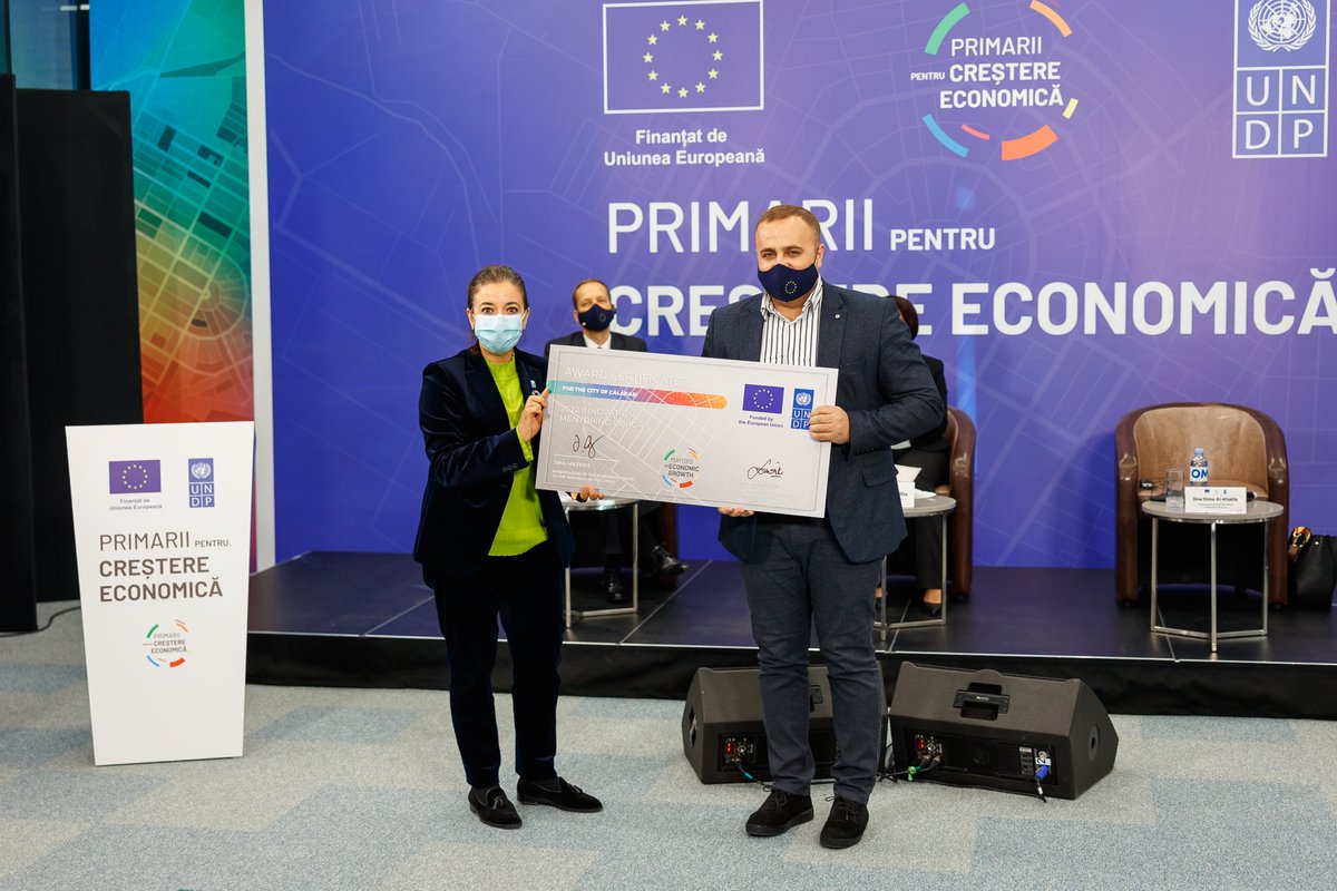 UNDPMoldova's tweet photo. .@EUinMoldova supports economic growth of local communities, with โฌ2.6 million. 3 municipalities - Cahul, Calarasi & Ceadir Lunga - will be guided along the way in partnership with UNDP to undergo the process of municipal transformation #M4EG #inno4dev https://t.co/rZxeHr2maI https://t.co/XrnxmD0e8B