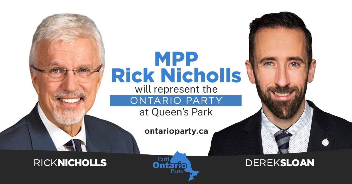 RickNichollsCKL's tweet photo. MPP Nicholls joins the Ontario Party as its first sitting member in the Ontario Legislature. https://t.co/MjkeqvXVmH