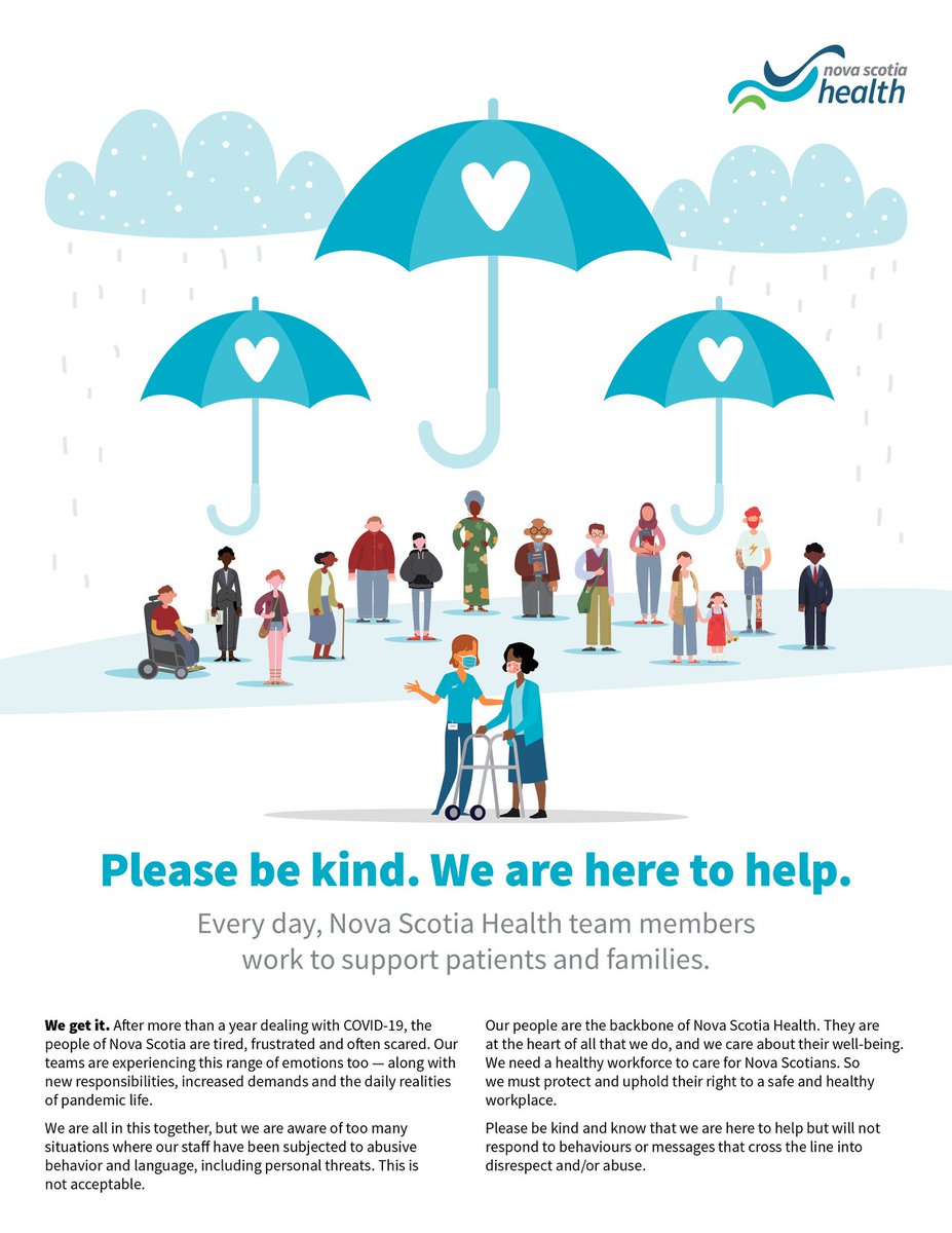 HealthNS's tweet photo. Our people are the backbone of Nova Scotia Health. They are at the heart of all that we do, and we care about their well-being. We need a healthy workforce to care for Nova Scotians. So we must protect and uphold their right to a safe and healthy workplace. https://t.co/Y1U0SmDCE8