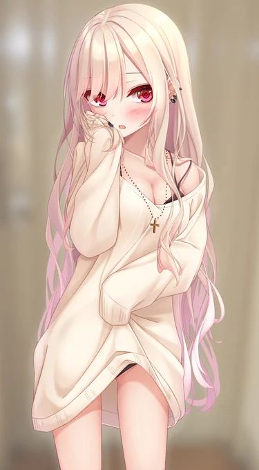 玄関で誘ってくるニットワンピJK(背景なし原寸 #オリジナル #女の子 https://t.co/tY6IaojZNd 