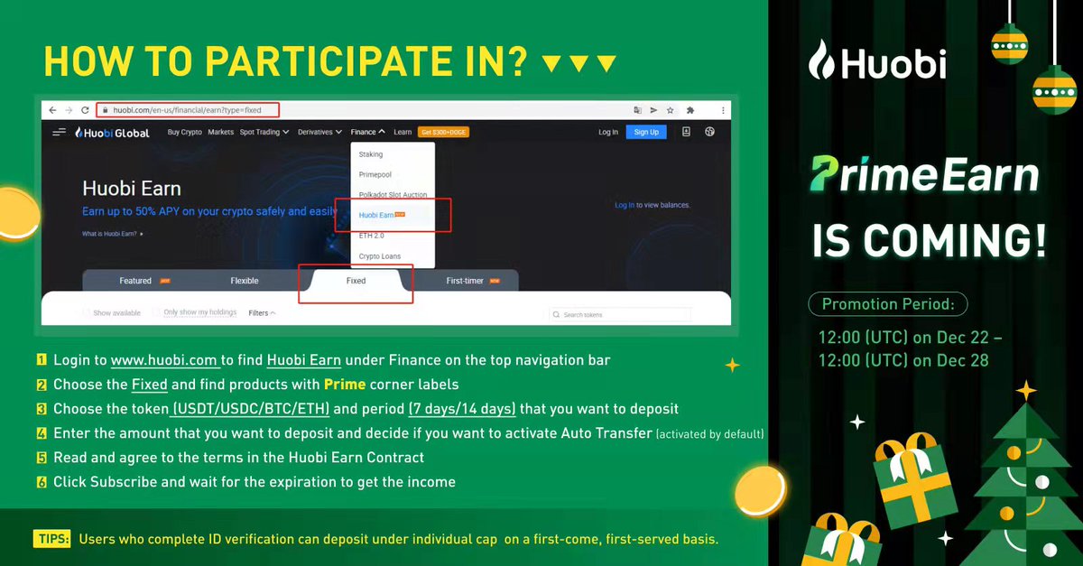 HuobiKnights's tweet photo. How to Participate in @HuobiGlobal #Huobi Prime Earn https://t.co/vOGcJjRmeZ